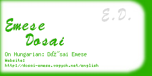 emese dosai business card